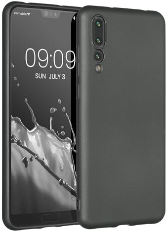 kwmobile Handyhülle kompatibel mit Huawei P20 Pro Hülle - weiche Silikon Case metallisch schimmernd in Metallic Grau