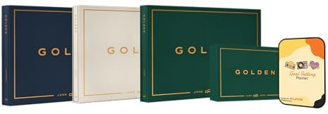 Jung Kook (BTS) GOLDEN Album [3 ver. Albums + 1 Weverse Albums ver. Full Set]+Pre Order Benefits+BolsVos Exclusive K-POP Inspired Digital Merches (Goal Setting Planner, Sticker Pack)