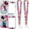 2 Pcs Minnie Mouse Porte Badge avec Cordon, Porte Badge de Carte d'Identification avec Cordon Tour de Cou, pour Porte Badges d'Identification, Carte d'étudiants, Porte-Clés, Carte Bus