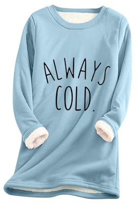 Generic Damen Sweatshirt Ohne Kapuze Katzen Pullover Damen Teddyjacke Damen Cousine Sweatshirt Weihnachtspullover Personalisiert（Himmelblau,3XL）