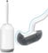 HAMITOR Klobürste Silikon Toilettenbürste mit Halter: Flexible Wc Bürste mit randreiniger - Schnell Trocknendem Klobürstenhalter Set für Badezimmer Zubehör- Hängende Toilet Brush Weiß Ohne Bohren