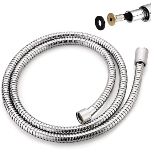 Edelstahl Metall Longlife Brauseschlauch kompatibel mit Grohe 28143000 RelexaFlex 149.9 cm Flexible Handbrause Schlauch Ersatz Starlight Chrome