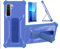 Custodia per Huawei P40 LITE 5G Cover Custodia Case Ibrida [Con protezione dello schermo in vetro temperato] [supporto magnetico pieghevole] [resistente alle impronte digitali smerigliato] Blu