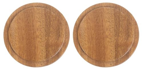 sourcing map 2Pcs Wooden Cup Lid 3.58 Inch, Wooden Coffee Mug Lids Bamboo Tea Glass Cup Cover Sealed Lid Wooden Drink Cup Lid Bamboo Perfume Candle Lid