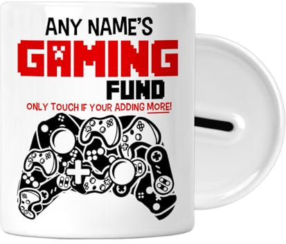 Personalised - Gaming Fund - Money Saving Box - Piggy Bank - Gift for Gamers