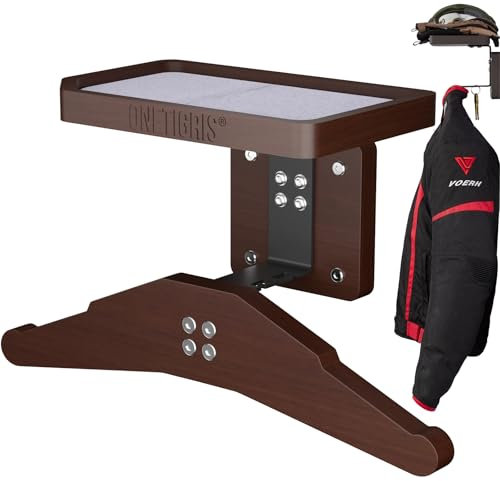 OneTigris Wall-Mounted Coat Rack with Shelf | Heavy-Duty Metal-Wood Entryway Organizer for Motorcycle Gear, Jackets & Tactical Vests– Space-Saving for Hallway, Garage & Porch