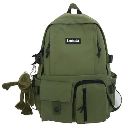CMZYBBD Schulrucksack Unisex Schultasche Für Mädchen Jungen,14 Zoll Laptop Rucksack Für Schule Teenage Casual Daypacks Reise Rucksack Für High School College Arbeit Buchtasche-Green