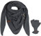 KNIT FACTORY - Damen Winter Set - Coco Dreiecksschal & Cleo Handstulpen - Winterschal und Handschuhe - Strickschal mit Handschuhe - Gefertigt aus 30% Wolle und 70% Polyacryl - Anthrazit