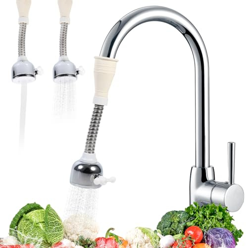 Tap Extender for Kitchen Sink, Faucet Sprayer Attachment Kitchen, 360 Swivel Tap Aerator, Sink Faucet Sprayer Attachment, Anti-Splash Sink Sprayer Facuet Nozzle Head Water Saving