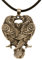Halskette für Männer, generische nordische Wikinger-Halskette mit Odins Raben – Anhänger Huginn und Muninn, Krähe, Paar, Lederseilkette – modischer Vintage-Hip-Hop-Tieramulettschmuck (Farbe: Bron