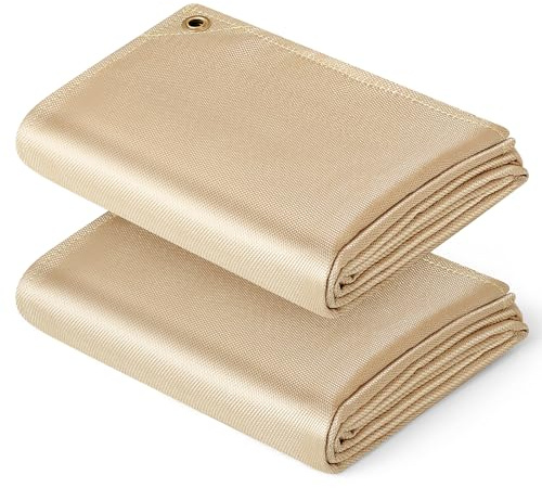 Schweißdecke 120x180 cm - 2 Stück Feuerlöschdecke, Feuerfeste Unterlage, Mehrzweck Schweißmatten für Grills, Camping und Industrie - Hochbelastbare Glasfaser Brandschutzdecke - Brandschutzmatte