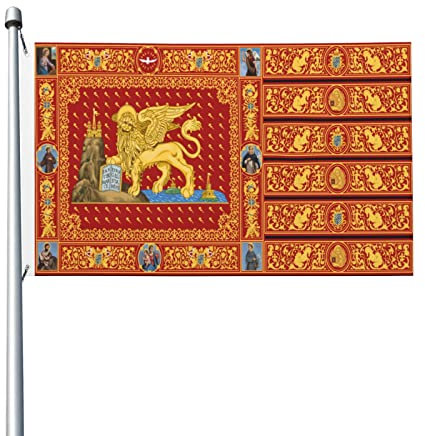 Bandiera Della Repubblica Di Venezia (1659-1675) 90X150Cm Bandiera All'Aperto Con 2 Occhielli Estate Bandiera Colori Vivaci Bandiera Da Cortile Decorazione Per Balcone Patio Camera Da Letto