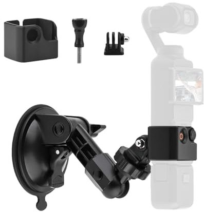 BOXOB Ventosa per Osmo Pocket 3, Kit Supporto per Parabrezza e Finestrino con Vite Universale da 1/4 per Osmo Pocket3 Osmo Action Insta360 Supporto per Telefono Cellulare