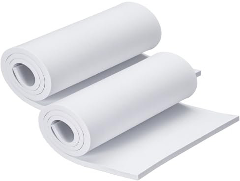 2-Pack Espuma EVA Blanca, MEARCOOH Goma EVA 8mm de espesor EVA Foam Cosplay, 35.5 x 99cm alta densidad 86kg/m3 Rollo Goma EVA para Costume Proyecto DIY (2PCS 8mm Blanca)