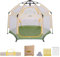 Jovikids Faltbarer Laufstall Baby mit Baldachin, Pop-up Zelt Kinder Outdoor, Großer 6 Eckig Playpen mit Tragetasche für Haus, Garten, Strand, 150x150x105cm