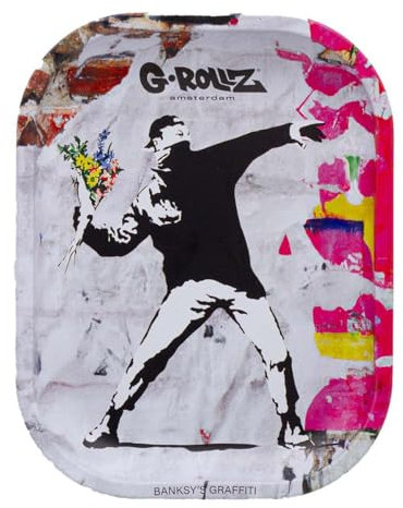 G-Rollz, Rolling Tray, tappetino girevole, ciotola decorativa, vari motivi (FlowerThrower)