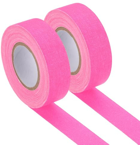 PATIKIL Glow in the Dark Gaffers Tape, 0.8 Inch x 65.6 Feet Colored Cotton Glow Tape Markers Fluorescent Glow in the Dark Tape Stickers for Party Decorations, Pink