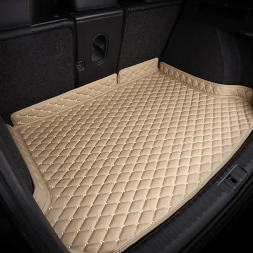 FUWUDI Auto Kofferraumwanne Kofferraummatte für Mercedes Vito W447 2014-2024, Ledermaterial Kofferraum Schutzmatte Antirutschmatte Innenzubehör,Beige