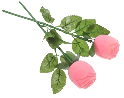BESPORTBLE 1 Satz Rosen Ringbox Ringetui Ohrring Vitrine Blumen Ringhalter Rosenförmiger Schmuckhalter Antragsringhalter Blumen Schmuckhalter Schmucketui Kunststoff