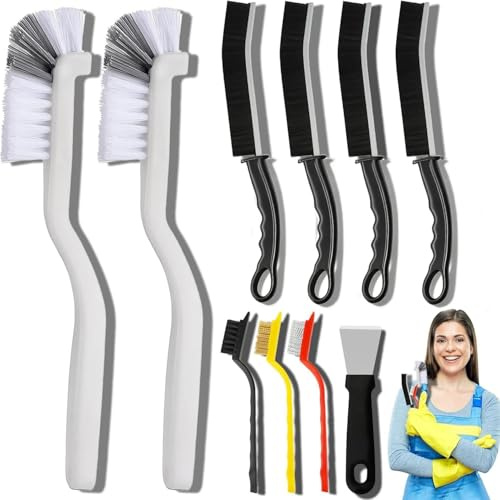 Lot de 10 brosses de nettoyage multifonctions en poils durs pour cuisine, salle de bain, coin, joints, évier, tasse, théière, bouteille