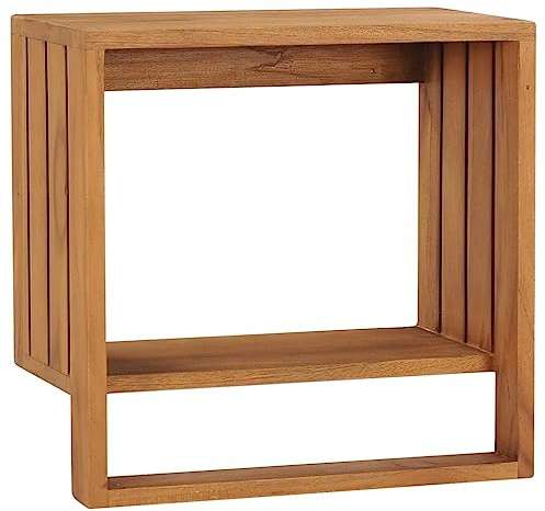 Porte Serviette Salle de Bain, Support Serviette Mural Porte-Serviette Mural 35x20x35 cm Bois de Teck Solide