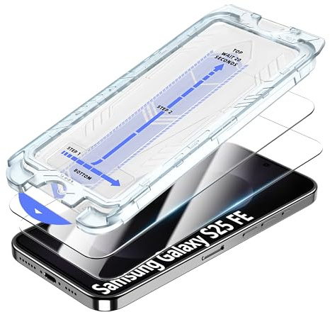 FDHYFGDY 2 Stück Schutzfolie für Samsumg Galaxy S25 FE für Panzerglas, [Auto-Installation],9H Härte, HD, kratzfest,Keine Blasen, Automatische Staubentfernung