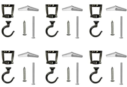 Asyduey 6 Pcs Ceiling Hooks for Hanging Plants,Heavy Duty Metal Plant Hooks, Screw in Hooks for Hanging Birdfeeders Easy Install