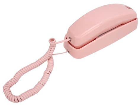 Alomejor Festnetztelefon mit Lautstärkeregelung, Geeignet für ältere Menschen mit Großen Tasten für zu Hause, mit Blinklicht für ältere Menschen Aufgrund von Hörproblemen. Festnetztelefon aus (PINK)