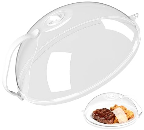 VIVIIHOO Housse Anti-Micro-Ondes, Protection Anti-éclaboussures sans BPA Jusqu’à 200°C, Housse Micro-Ondes avec poignée Compatible avec Lave-Vaisselle, Couvercle pour Micro-Ondes 28 cm