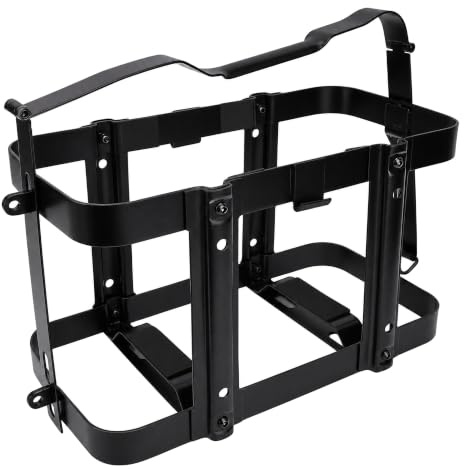 Luocute Support Amovible pour Bidon D' Jerry, Support Verrouillable en Acier au Carbone pour Bidon de Gaz de 5 Gallons 20 Litres et 2,5 Gallons 10 Litres, avec Finition Robuste avec