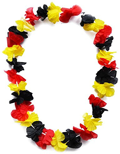 Deutschland Fanartikel Hawaiikette Blumenkette Schwarz rot Gold Weltmeisterschaft #08