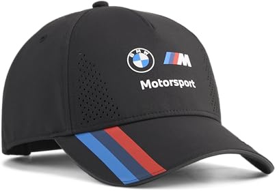 PUMA BMW M Motorsport Team Baseball Kappe – Einheitsgröße | Alle neuesten Team- und Partnerlogos, Offizielle lizenzierte Replica-Sammlung