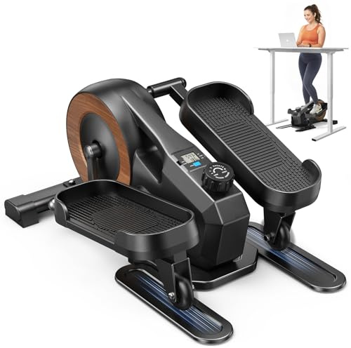 MERACH Mini Ellipsentrainer Untertisch für Zuhause & Homeoffice, Beintrainer im Sitzen, Pedaltrainer unter dem Schreibtisch, Leise & Tragbar mit 8 Widerstandsstufen, LCD-Display, Große Pedale