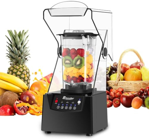 Blender Pro Silencieux 2200W Grande Capacité,Blender de Bouclier Silencieux