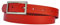 DayneQ Schmal 2,5cm Breit Echt Leder Guertel mit 4 Eckiger Schnalle Rot 100cm Bundweit