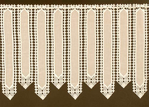 Verdi Scheibengardine aufwendige Stickgardine 45 cm hoch Creme - Wunschbreite frei wählbar durch gekaufte Menge in 8 cm Schritten - Meterware