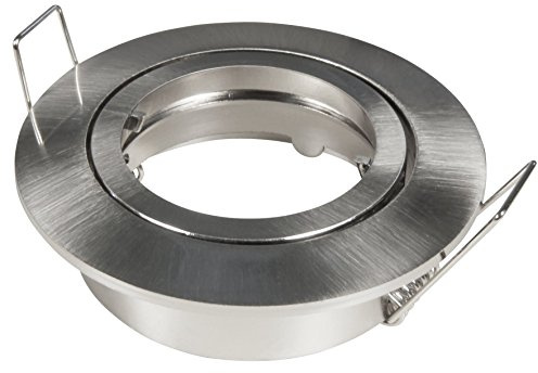 McShine Einbaurahmen Strahler | DL-828 | Edelstahl gebürstet, 82 mm Ø, schwenkbar, Bajonett-Verschluss | Passend für MR16, GU10, LED-Module