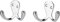 Merriway BH04887 (2 Pcs) Twin Robe Hook Chromed - Pack of 2 Pieces