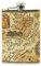 COOSUN Flasque en acier inoxydable anti-fuite avec motif carte de pirate et rose du vent, 227 ml