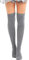 Crazy Chick® New Girls Over The Knee Plain Microfiber Socks Assorted Colours Thigh High Socks UK Size 4-6 (Grey)