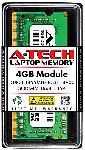 A-Tech 4GB RAM Replacement for Synology D3NS1866L-4G | DDR3/DDR3L 1866 MHz PC3L-14900 SODIMM Non-ECC Unbuffered Memory Compatible for DS620slim, DS918+, DS718+, DS418play, DS218+