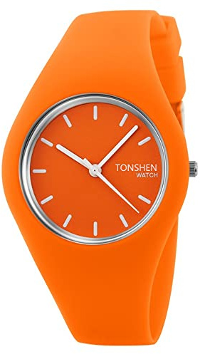 TONSHEN Fashion Herrenuhr Damenuhr Analog Quarz Casual Kautschuk Uhren 12 Farben Armbanduhren