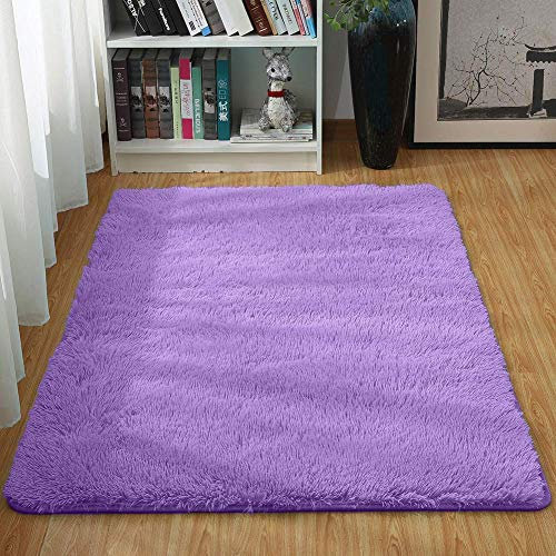 Txyk Tappeto morbido per soggiorno, moderno, ultra morbido, adatto per camera da letto, bambini, decorazione per la casa, 60 x 120 cm, colore: Viola