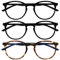OPULIZE Met 3 Pacco Blocco Luce Blu Occhiali Da Lettura Computer Gioco Nero Marrone Uomo Donna BBB60-112 +1,50