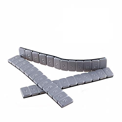 BB-EP Klebegewicht – 8 Riegel a 60 Gramm (12x5 gr.) Auswuchtgewicht – Wuchtgewicht für Alufelgen Silber/Grau – 480 Gramm