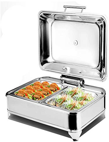 Chafing Dishes, Catering Food Warmer, Electric Square Buffet Servers and Warmers with Visible Lids, Ideal for Parties, Buffet, 6L- Adjustable Temperature (30-80°)