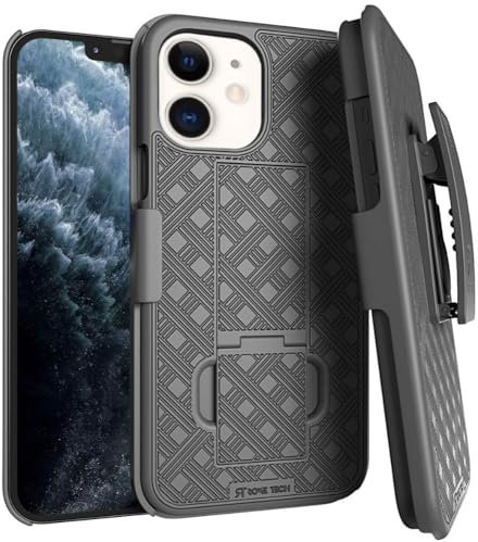 Designed for iPhone 11 Case with Belt Clip Holster - Kickstand Cover Phone Case - Black