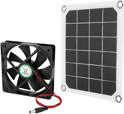 Ventilateur d'extraction à panneau solaire USB ventilateur solaire exterieur ventilateur d'extraction portable étanche IP65, avec 4 ventouses gratuites, 4 Ventilación