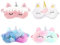 4 Packungen Augenmaske zum Schlafen Annimal Eye Mask Plüsch Cartoon Einhorn für erwachsene Kinder Unicorn2