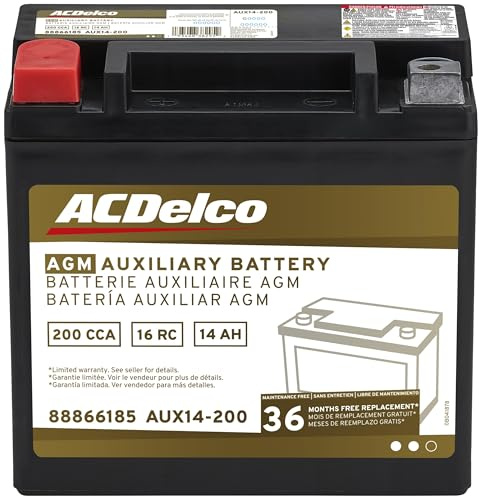 ACDelco Gold AUX14-200 (88866185) 36 Month Warranty Auxiliary AGM 200 CCA Battery